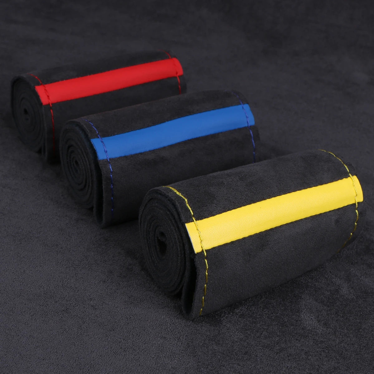 Soft Suede-Style Steering Wheel Cover with Braiding