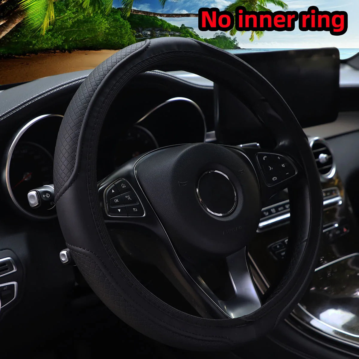 Leather Steering Wheel Cover