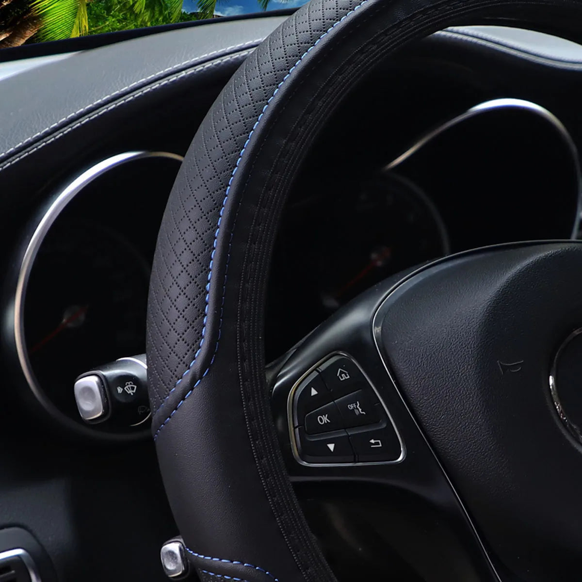 Leather Steering Wheel Cover