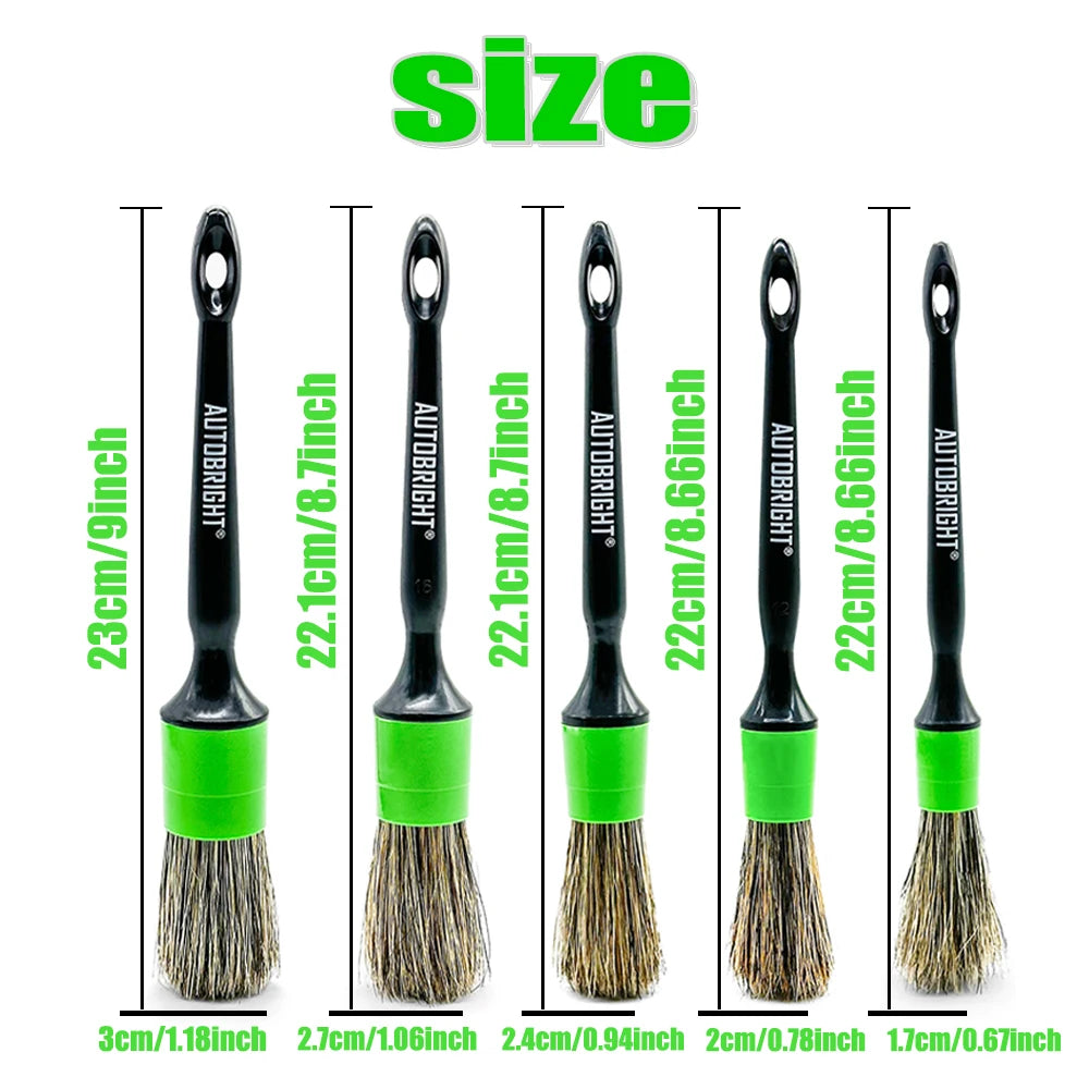 Soft Bristle Car Detailing Brush Set (5 Pack)