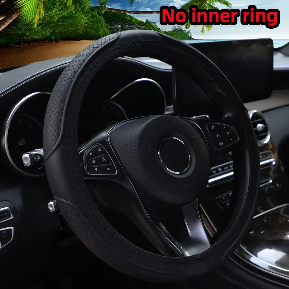 Leather Steering Wheel Cover