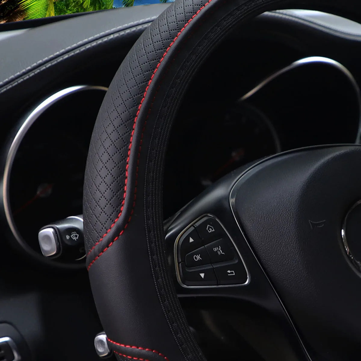 Rimless Leather Steering Wheel Cover